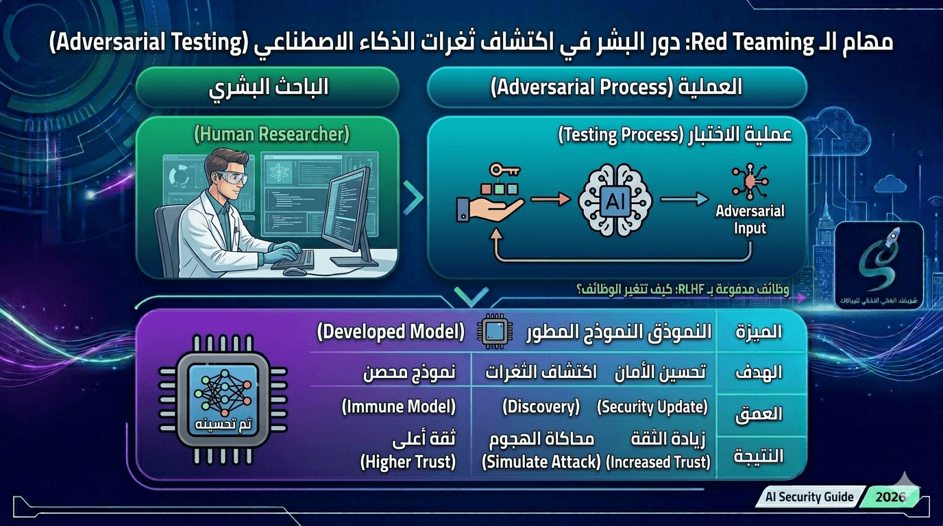 مهام الـ Red Teaming دور البشر في اكتشاف ثغرات الذكاء الاصطناعي (Adversarial Testing)