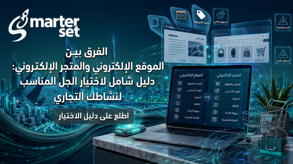 الفرق بين الموقع الإلكتروني والمتجر الإلكتروني: دليل شامل لاختيار الحل المناسب لنشاطك التجاري